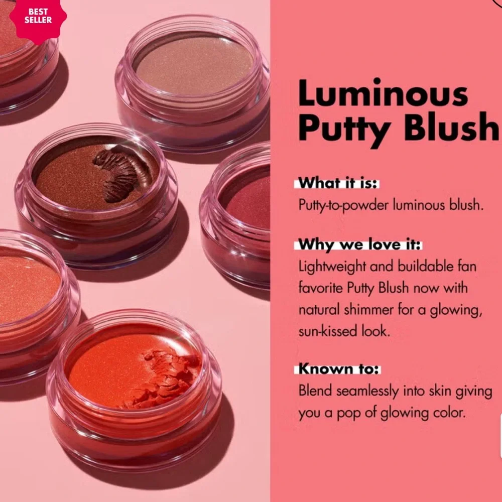 Luminous Putty Blush putty cream to powder blush with a shimmer finish Bermuda